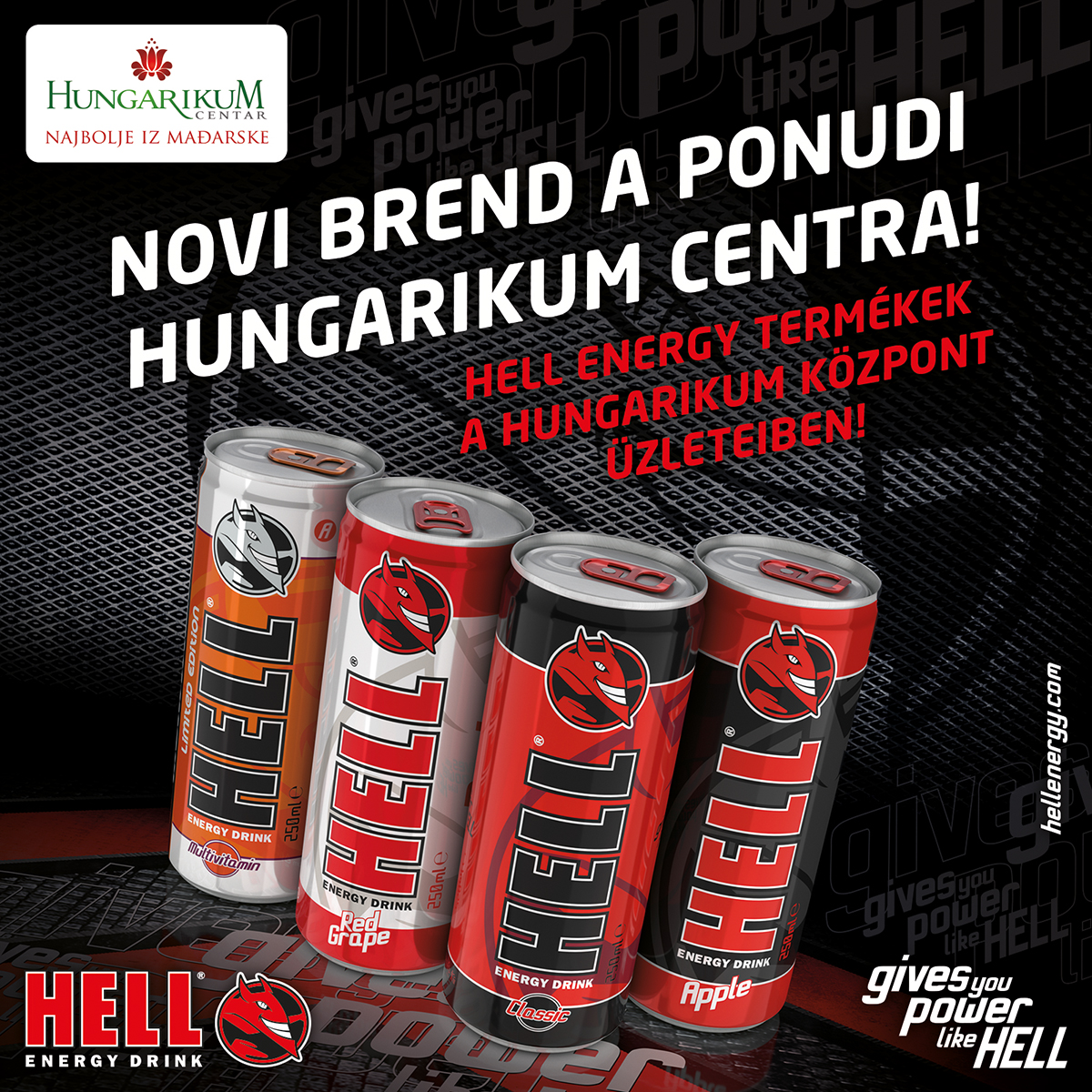 Hell Energy termékek a Hungarikum központ üzleteiben!